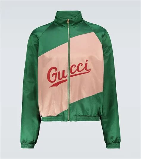 cotton viscose jacket with gucci script|Cotton viscose jacket with Gucci patch .